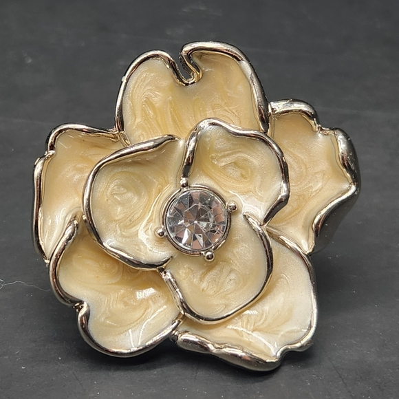 Vintage Y2K Betsey Johnson belt buckle women's flower enamel rhinestone fairy - Picture 5 of 7